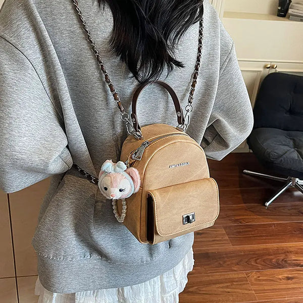 Mini Canvas Chain Backpack