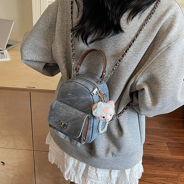 Mini Canvas Chain Backpack