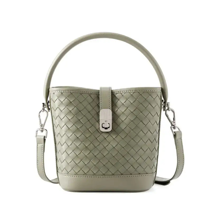 Woven Lambskin Bucket Bag