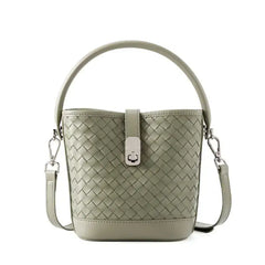 Woven Lambskin Bucket Bag