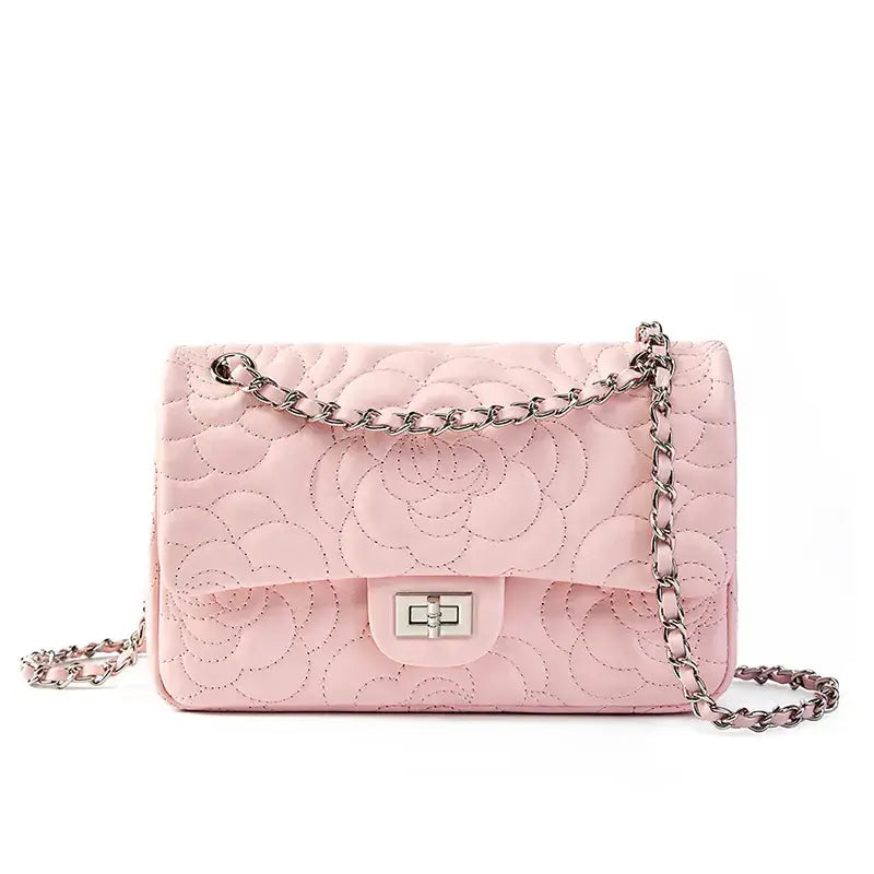 Camellia Quilted Lambskin Chain Bag