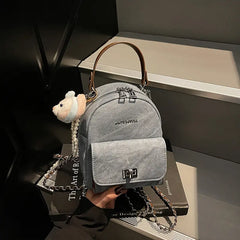 Mini Canvas Chain Backpack