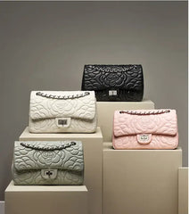 Camellia Quilted Lambskin Chain Bag