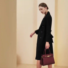 Croc-Embossed Leather Top-Handle Tote
