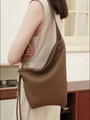 Asymmetric Slouchy Leather Hobo