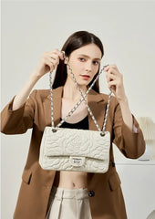 Camellia Quilted Lambskin Chain Bag