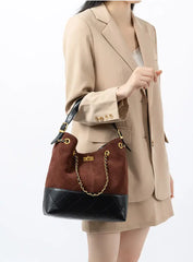 Suede Chain Bucket Bag
