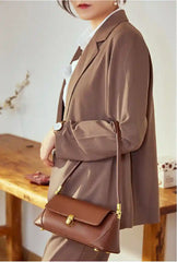 European Retro Shoulder Bag worn as a crossbody, showcasing a stylish, elegant design with a modern aesthetic.