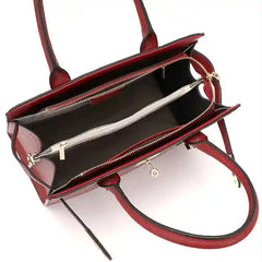 Croc-Embossed Leather Top-Handle Tote