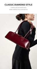 Classic Leather Baguette Shoulder Bag