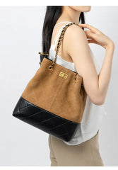 Suede Chain Bucket Bag