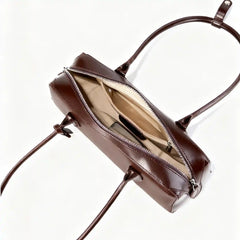 Classic Leather Baguette Shoulder Bag