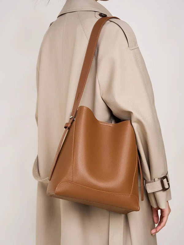 Minimalist Leather Bucket Bag