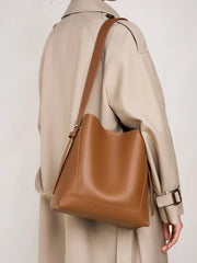 Minimalist Leather Bucket Bag