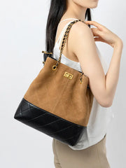 Suede Chain Bucket Bag