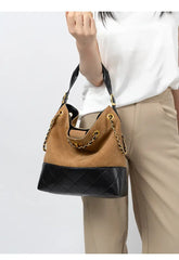 Suede Chain Bucket Bag