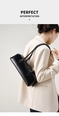 Classic Leather Baguette Shoulder Bag