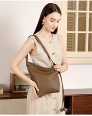 Asymmetric Slouchy Leather Hobo
