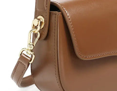 Turn-Lock Leather Baguette Bag