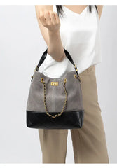 Suede Chain Bucket Bag