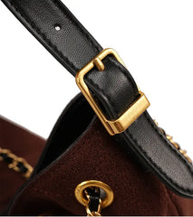 Suede Chain Bucket Bag