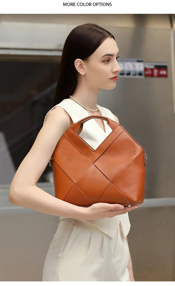 Woven Leather Crossbody Bag