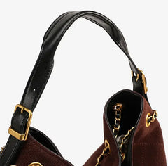 Suede Chain Bucket Bag