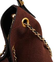 Suede Chain Bucket Bag