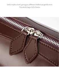 Classic Leather Baguette Shoulder Bag