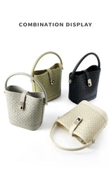Woven Lambskin Bucket Bag