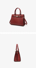 Croc-Embossed Leather Top-Handle Tote