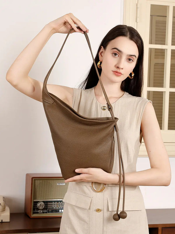 Asymmetric Slouchy Leather Hobo