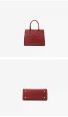 Croc-Embossed Leather Top-Handle Tote