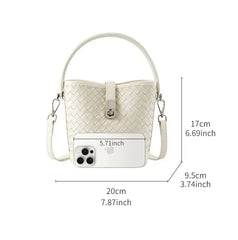 Woven Lambskin Bucket Bag