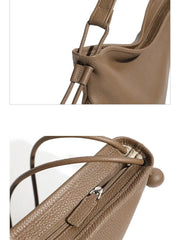 Asymmetric Slouchy Leather Hobo