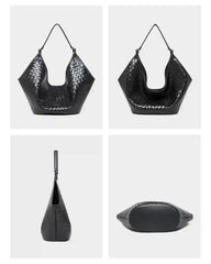Large Woven Shoulder Bag featuring a stylish woven design, perfect for casual and everyday looks.