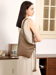 Asymmetric Slouchy Leather Hobo