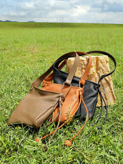 Asymmetric Slouchy Leather Hobo
