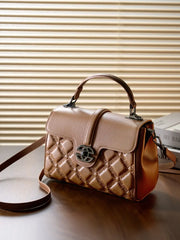 Quilted Leather Saddle Bag