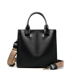 Top-Handle Leather Tote with adjustable strap, designed for everyday use, combining style and functionality.
