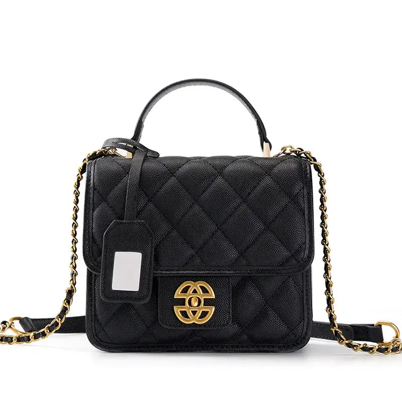 Classic Quilted Leather Top-Handle Bag