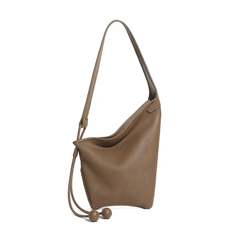 Asymmetric Slouchy Leather Hobo