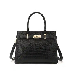 Croc-Embossed Leather Top-Handle Tote
