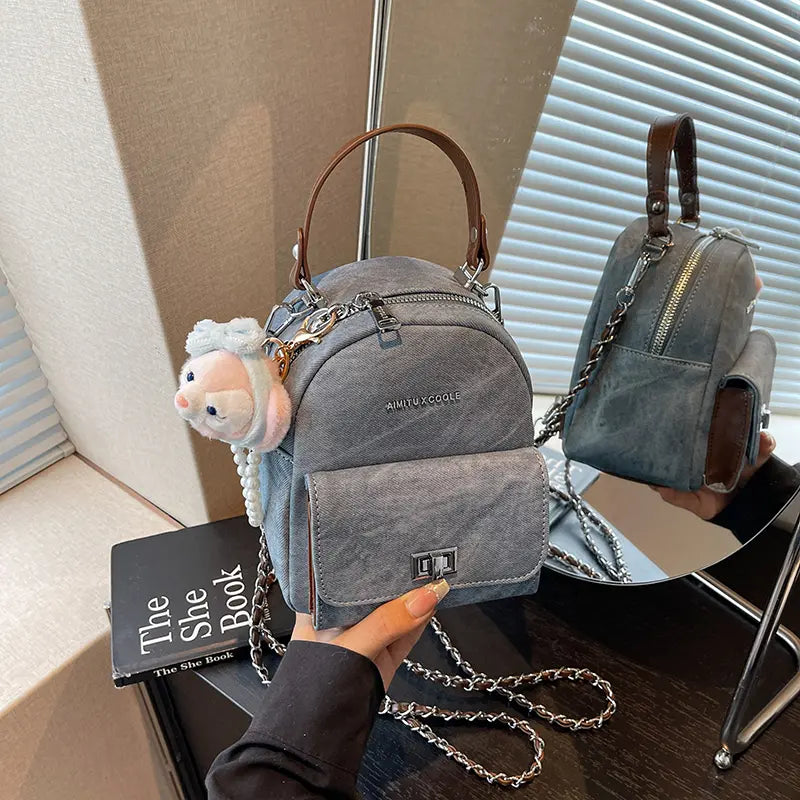 Mini Canvas Chain Backpack